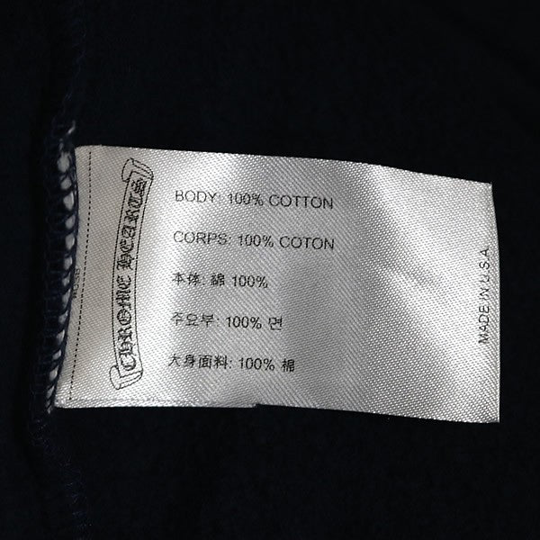 CHROME HEARTS Horseshoe Floral Cross Hoodie Navy Blue Size M