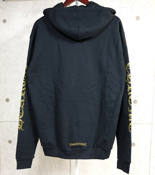 CHROME HEARTS Old English Logo Zip Hoodie Black/Olive Size M