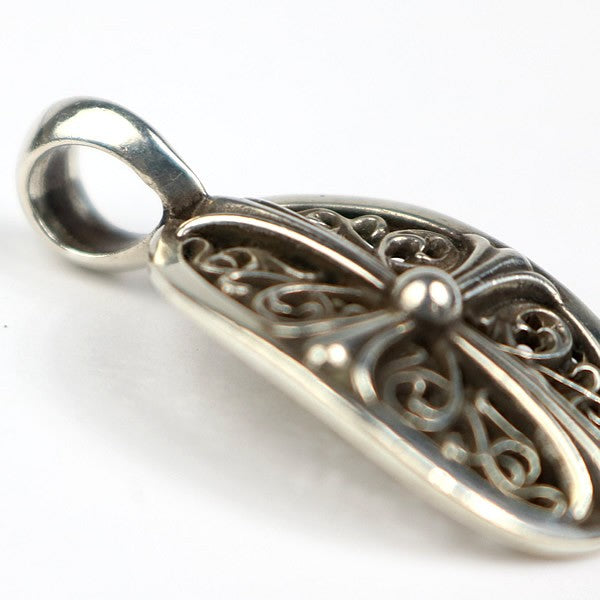 CHROME HEARTS Classic Oval Cross Pendant Charm SV925 Silver