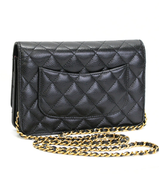CHANEL Matelasse Turnlock Chain Wallet