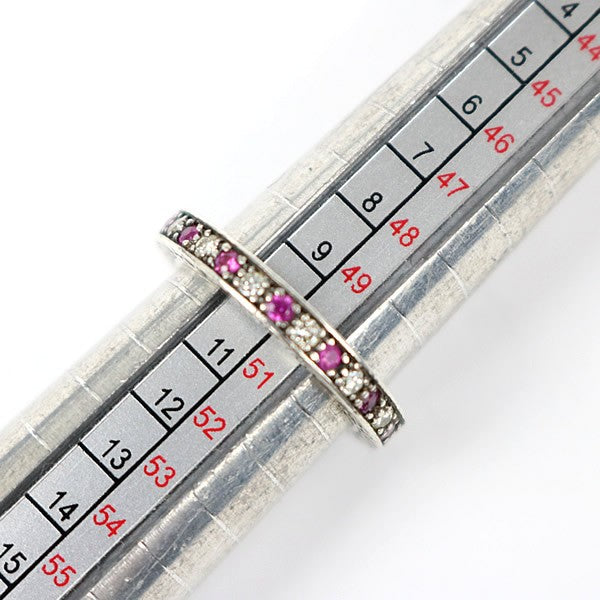 CHROME HEARTS 3mm Pink Sapphire Diamond Ring Size JP 10