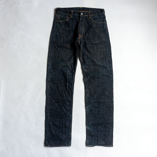 EVISU Lot 2000 Seagull Paint Dark Indigo Jeans Size 33×35
