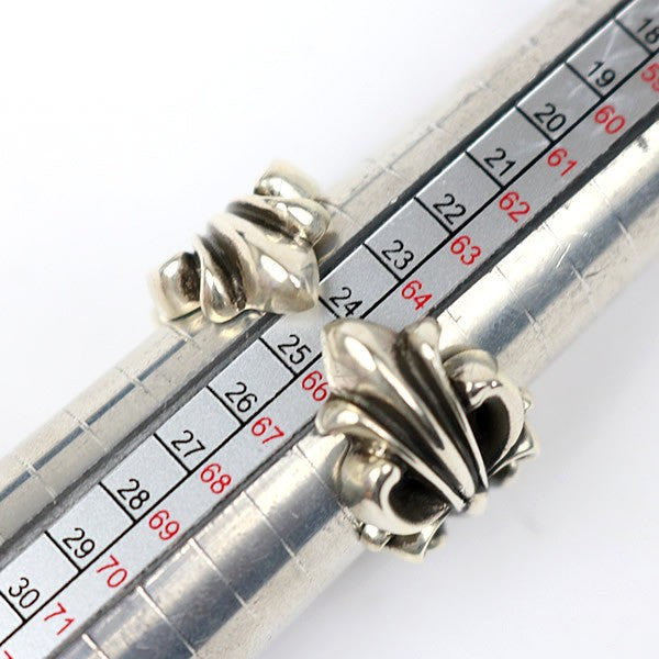CHROME HEARTS Double Floral Cross Ring Silver 925 Size JP 24