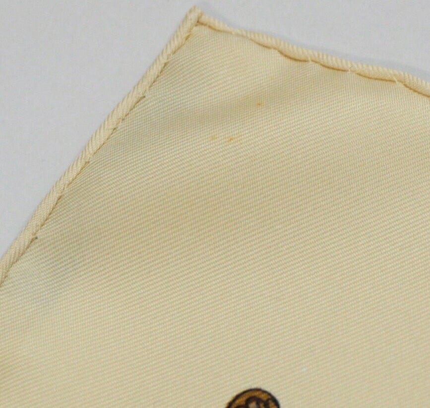 HERMES Carre 90 Musee Silk Scarf Beige