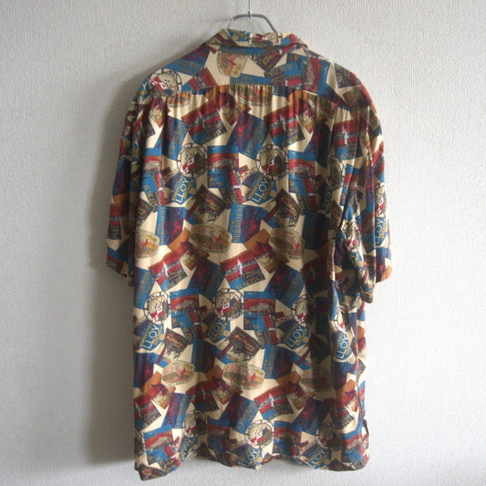 POLO RALPH LAUREN Rayon Open Collar Pattern Shirt Size L
