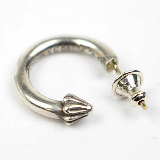 CHROME HEARTS Plain Hoop Earrings Silver