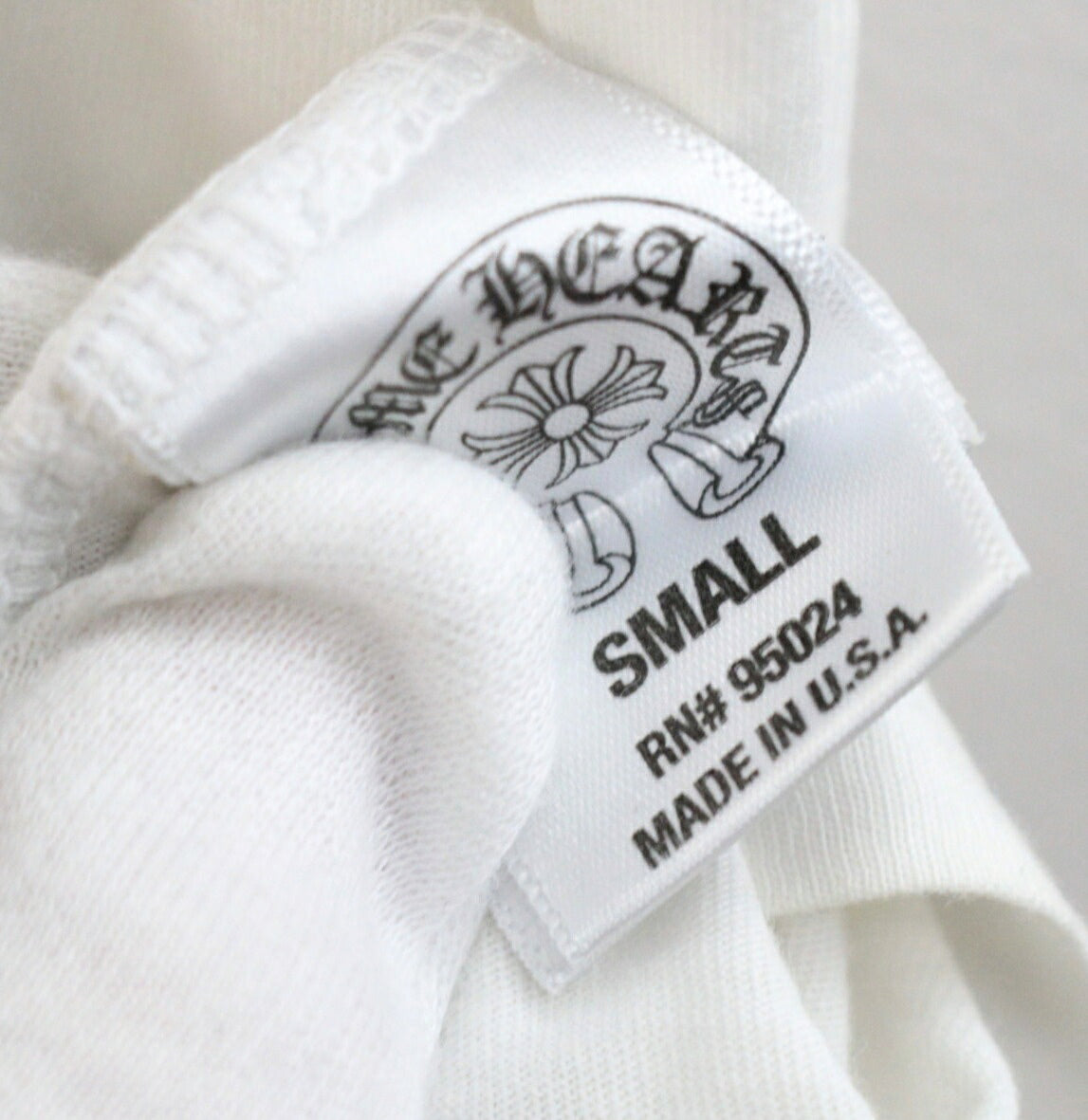 CHROME HEARTS Old Scroll Horseshoe T-Shirt White Size S