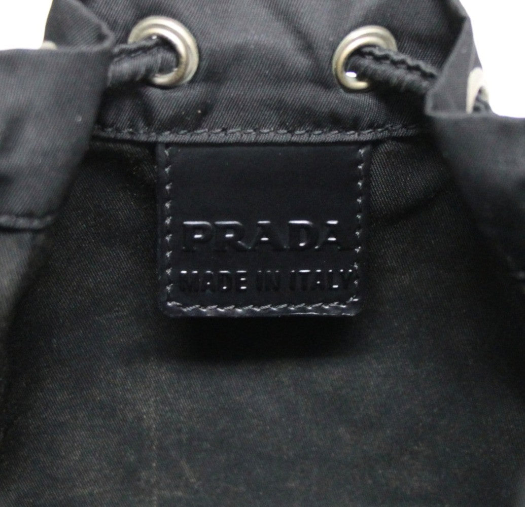 PRADA Drawstring Nylon Handbag Black