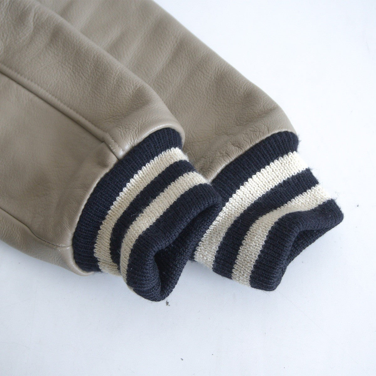 VAN JAC Wool & Leather Sleeve Varsity Jacket Size S
