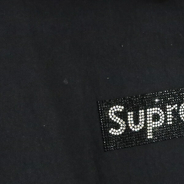 SUPREME supreme x Supreme 19SS Swarovski Crystal Box Logo Hoodie Black Size L