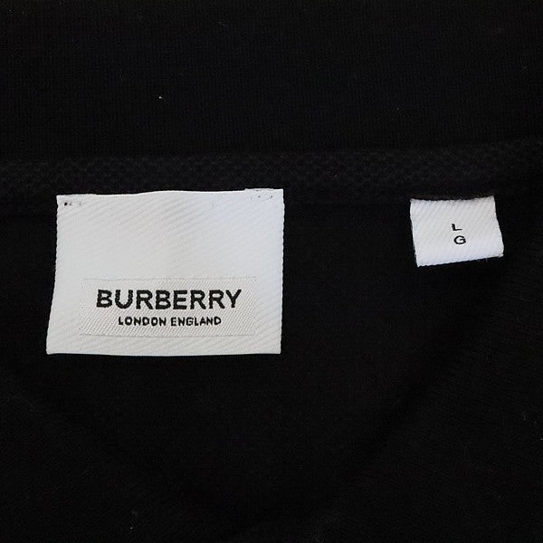BURBERRY PIERSON Icon Stripe Pique Polo Shirt Black Size LG