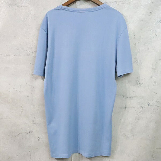 Berluti Front Logo T-Shirt Light Blue Cotton Size M