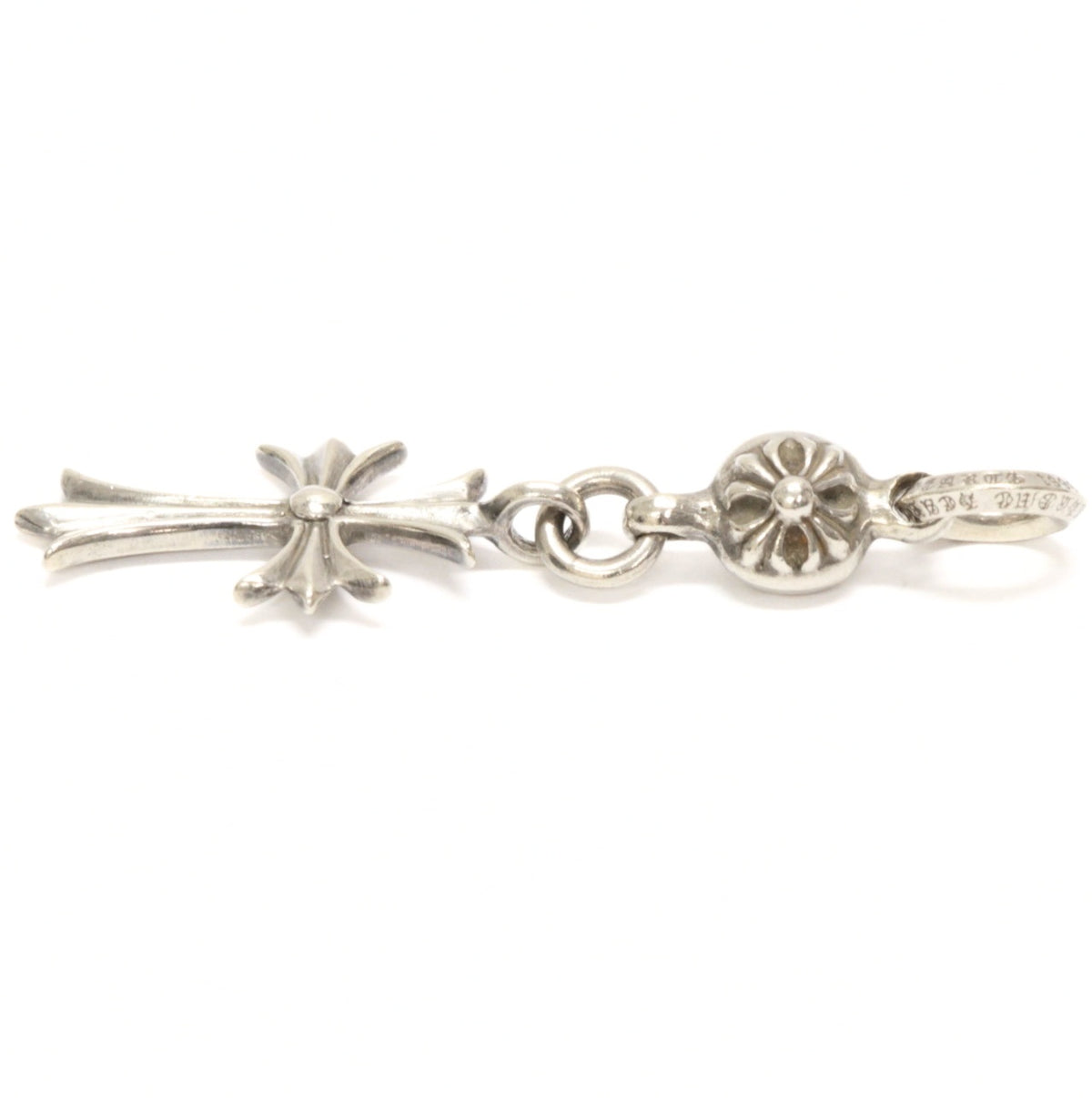 CHROME HEARTS 1 Ball Tiny CH Cross SV925 Pendant Silver