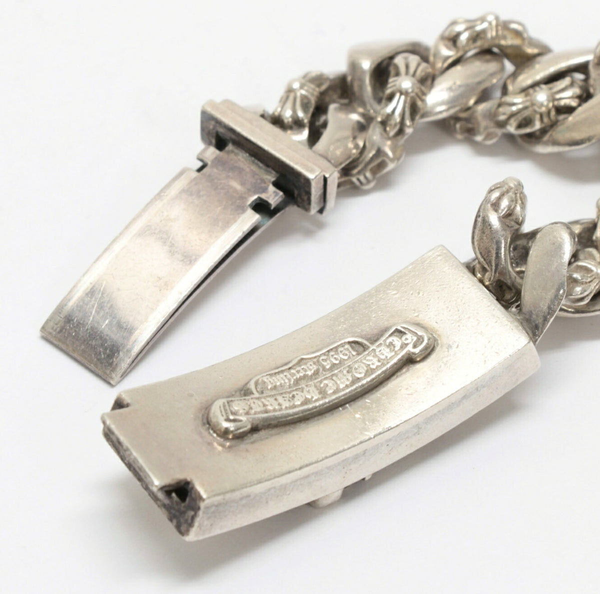 CHROME HEARTS Dagger ID Fancy Link Bracelet Silver