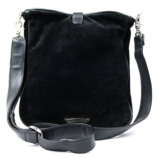 CHROME HEARTS Fleur Knee Suede Leather Paneled Shoulder Bag