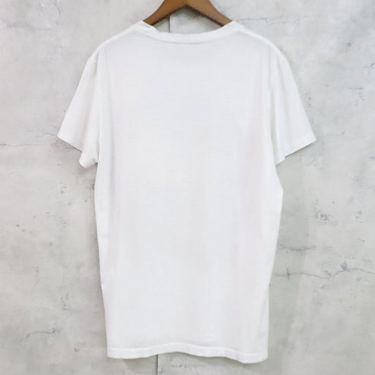 BALMAIN Front Print Cotton T-Shirt White Size M