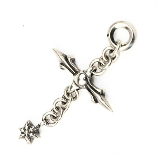 CHROME HEARTS Rolly Cross Pendant Charm Silver 925
