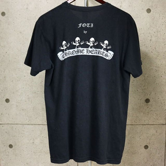 CHROME HEARTS Old FOTI Cotton T-Shirt Black Size L