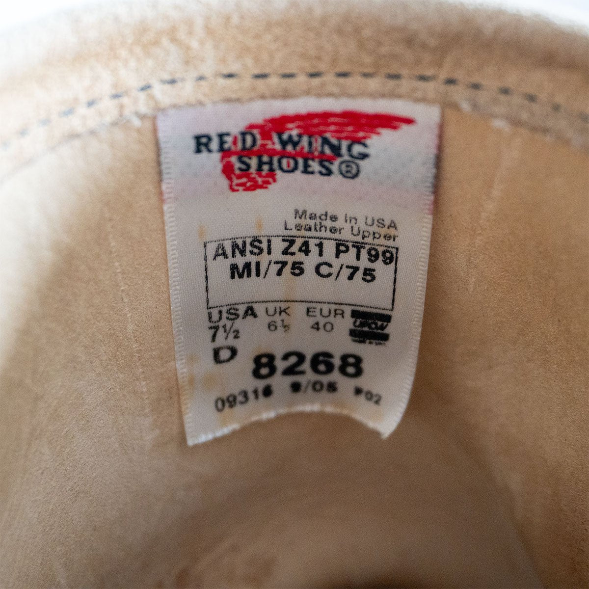 REDWING 2005 8268 USA-Made Suede Engineer Boots Size 7