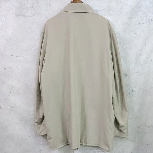 HERMES Padded Long Coat Beige Size 52