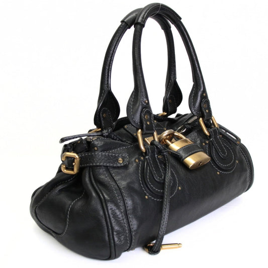 Chloe Paddington Leather Handle Bag Black