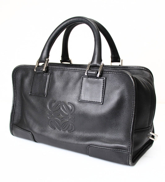 LOEWE Amazona 28 Leather Handle Bag Black
