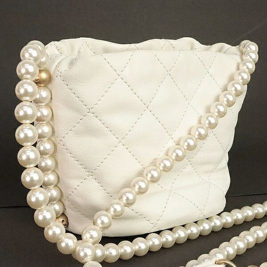 CHANEL Pearl Matelasse Lambskin Bag White