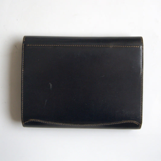 WILDSWANS Saddle Pull Up Leather OWL-B6 Notebook Cover Black