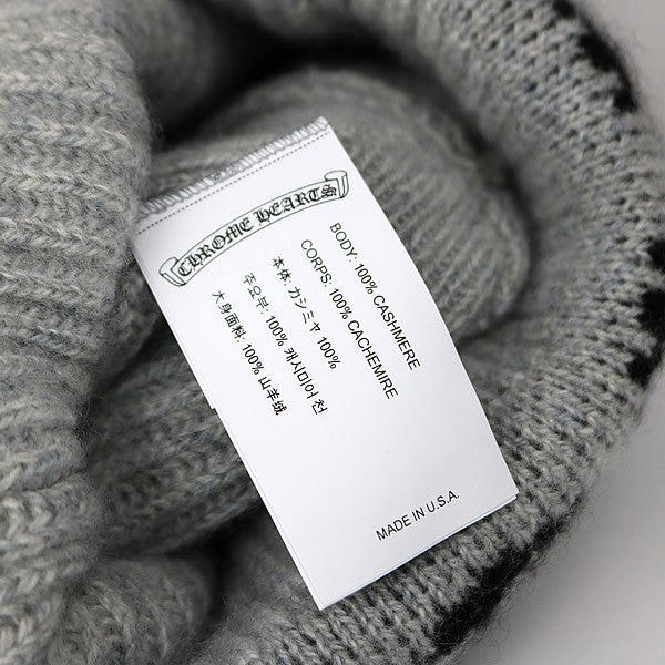CHROME HEARTS BIG DADDY Cashmere Silver Beanie Gray