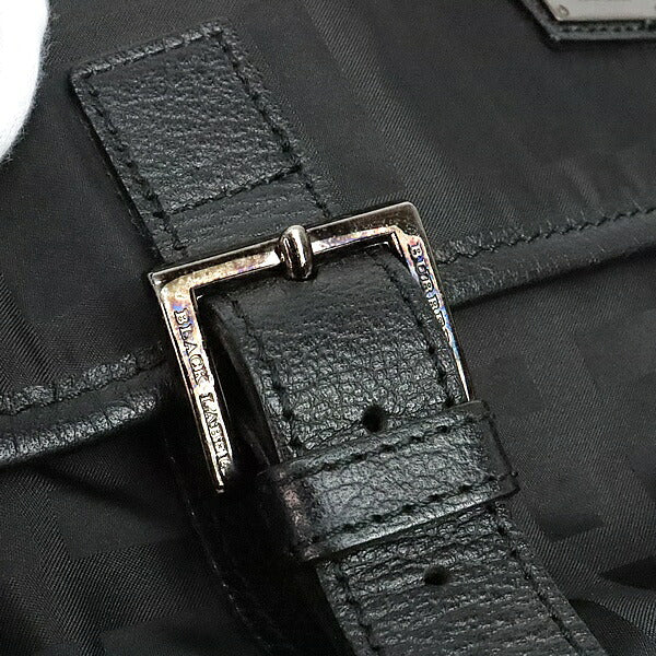 BURBERRY Black Label Check Nylon Canvas Shoulder Bag Black