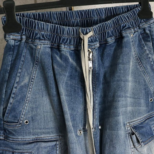RICK OWENS SS26 Double Jumbo Bela Cargo Dark Shadow Jeans Size M