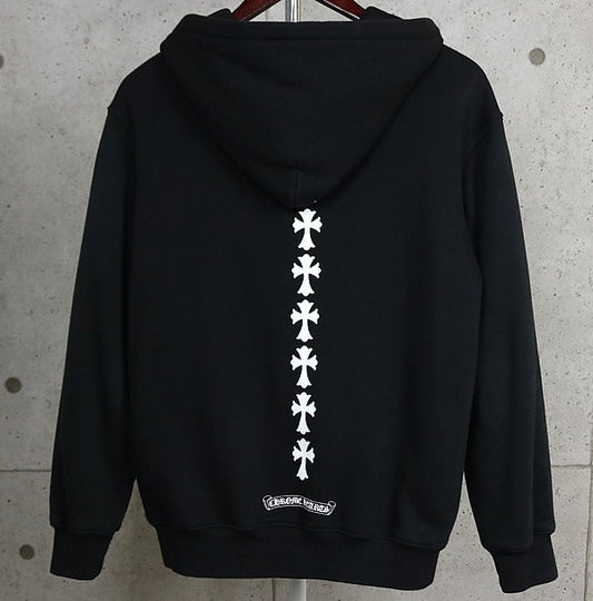 CHROME HEARTS Old Vintage Cemetery Cross Hoodie Black Size M