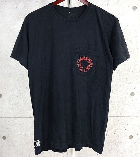 CHROME HEARTS Horseshoe Cross T-Shirt Cotton Black Size L