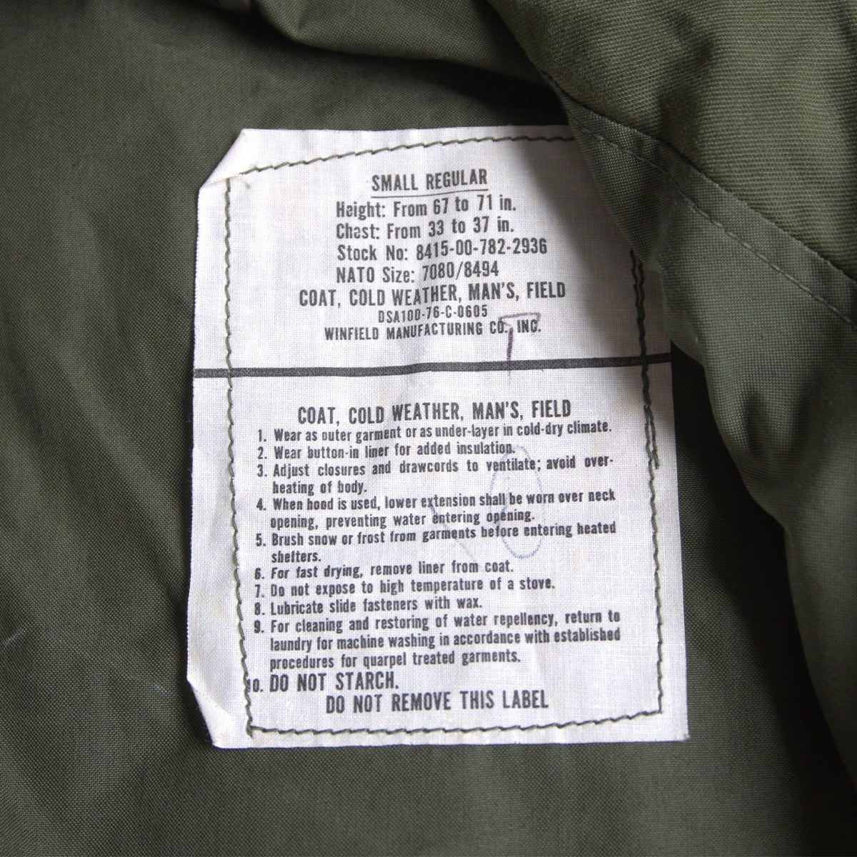 US ARMY 70s M-65 3rd Field Jacket Size SMALL-REGULAR