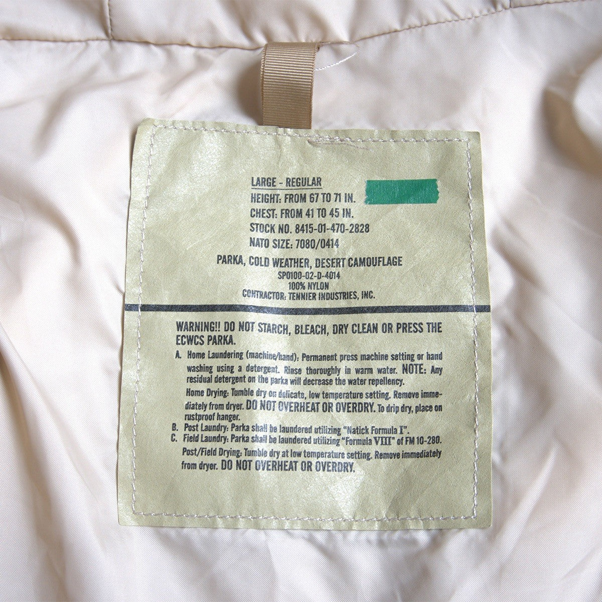 ECWCS GORE-TEX Desert Camo Cold Weather Parka Size L-R