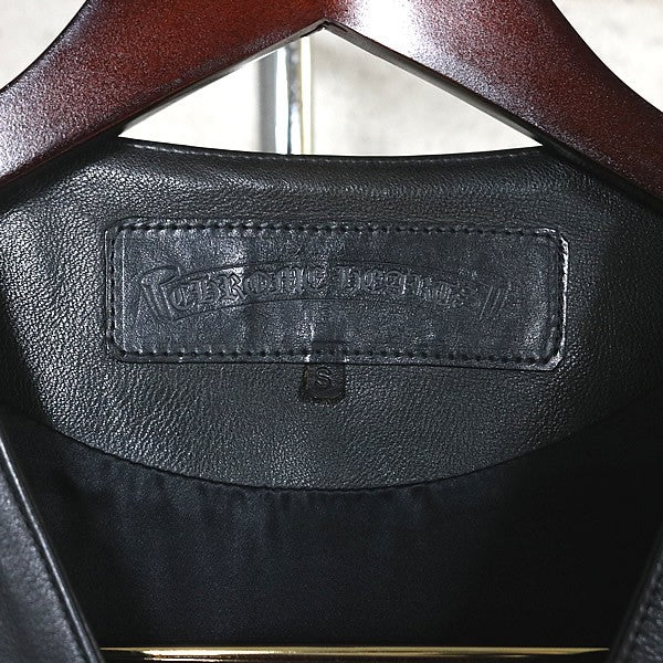 CHROME HEARTS Old 4-Button Leather Vest Black Size S