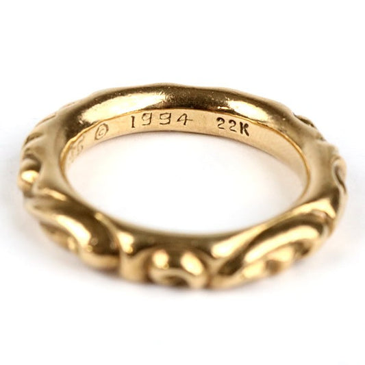 CHROME HEARTS 22K Scroll Band Ring Gold Size JP 20.5
