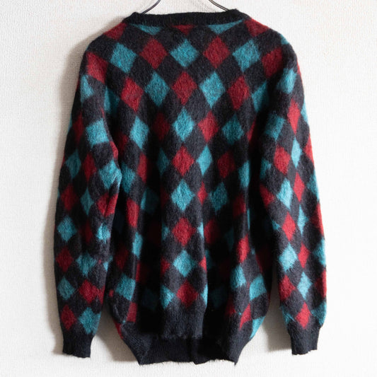 WACKO MARIA Argyle Mohair Cardigan Size L