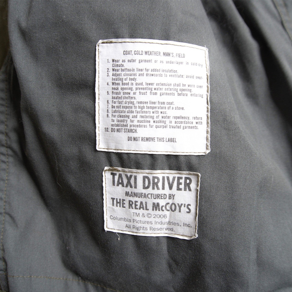 THE REAL MCCOY'S Taxi Driver M-65 2nd Type Field Size M