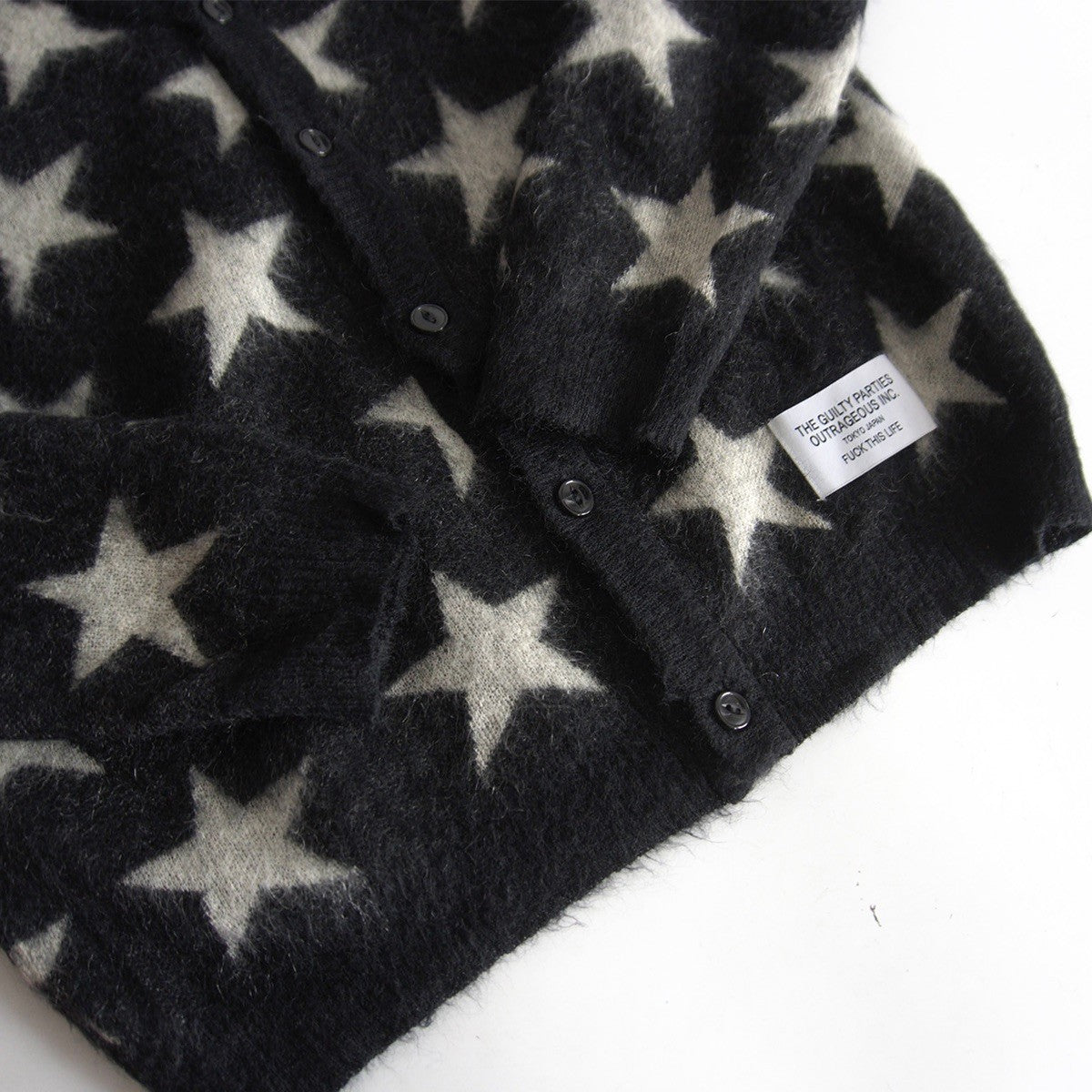 WACKO MARIA Star Pattern Mohair Cardigan Size M