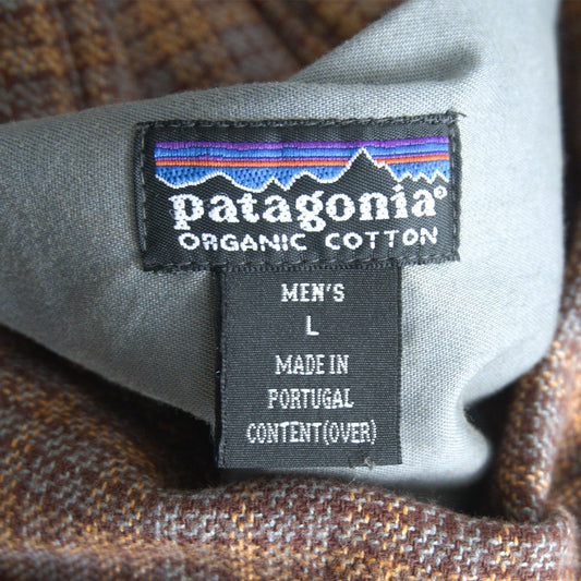 PATAGONIA 00s Organic Cotton Ombre Check Shirt Size L