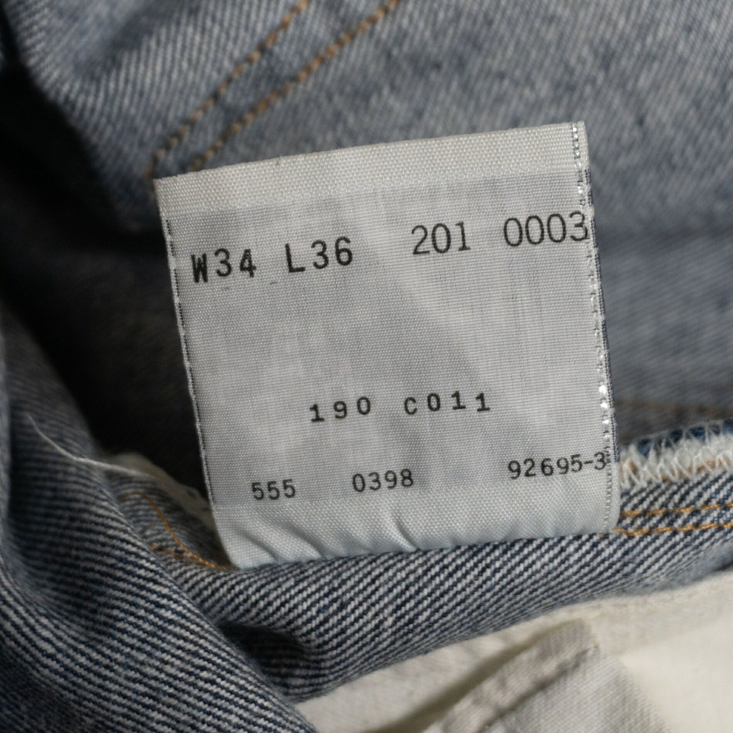LEVI'S Valencia Made 201XX Big E Denim Pants Size 34×36