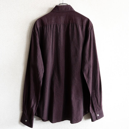 Y's for men Rayon Narrow Stripe Shirt Bordeaux Size XL