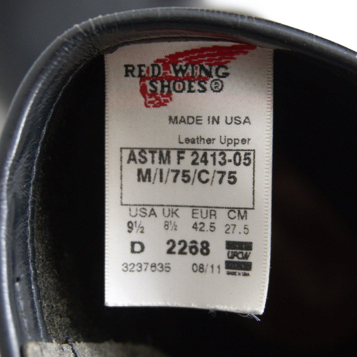 REDWING 2011 2268 Engineer Boots Black Made in USA Size 9.5D