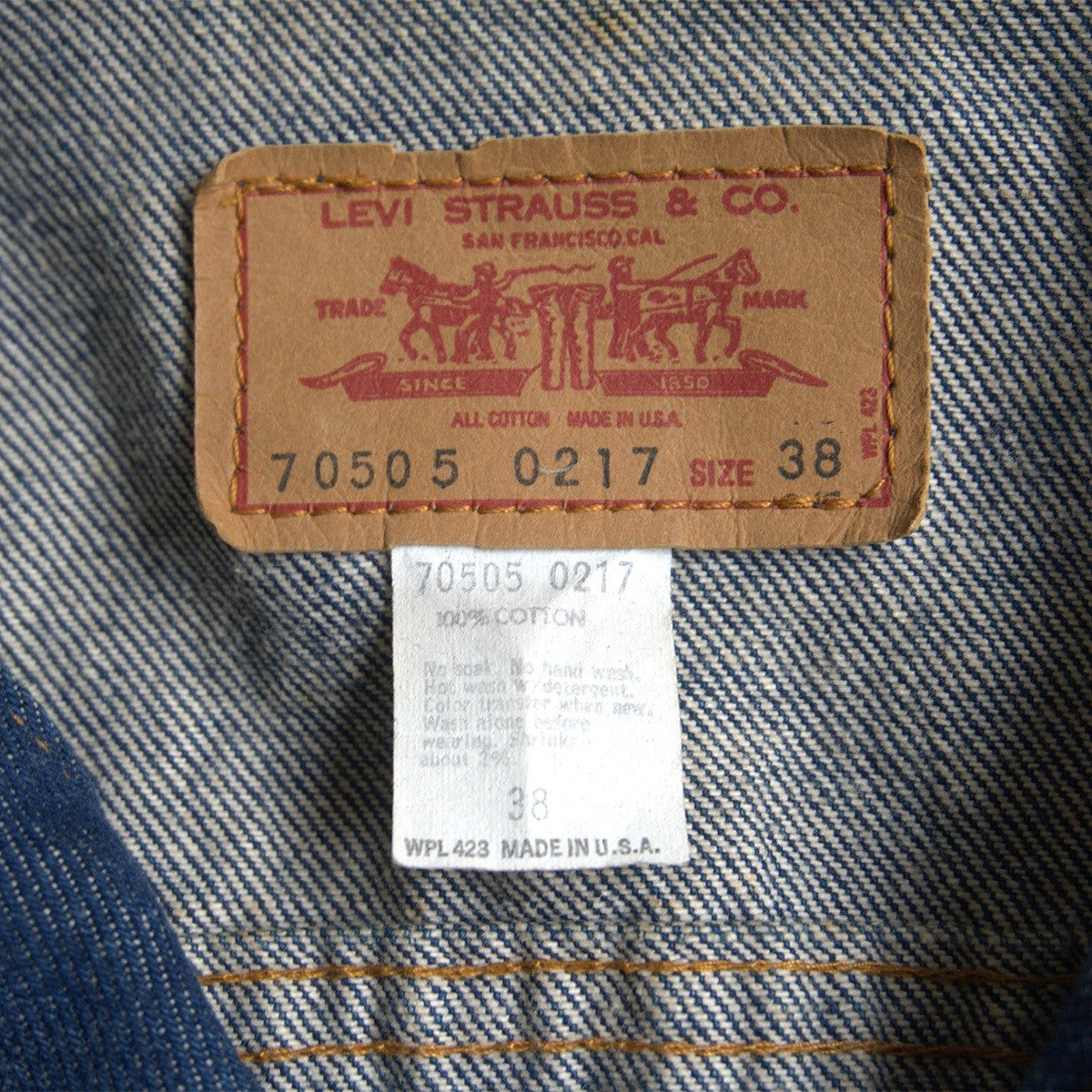 LEVI'S 70s 70505 4th Dark Wash Denim Jacket Size 38