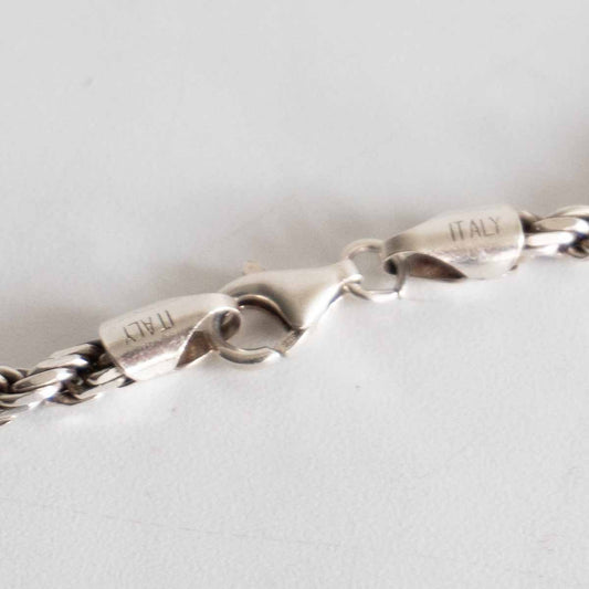 Silver 925 Italian Twist Rope Chain Necklace Size ONE SIZE