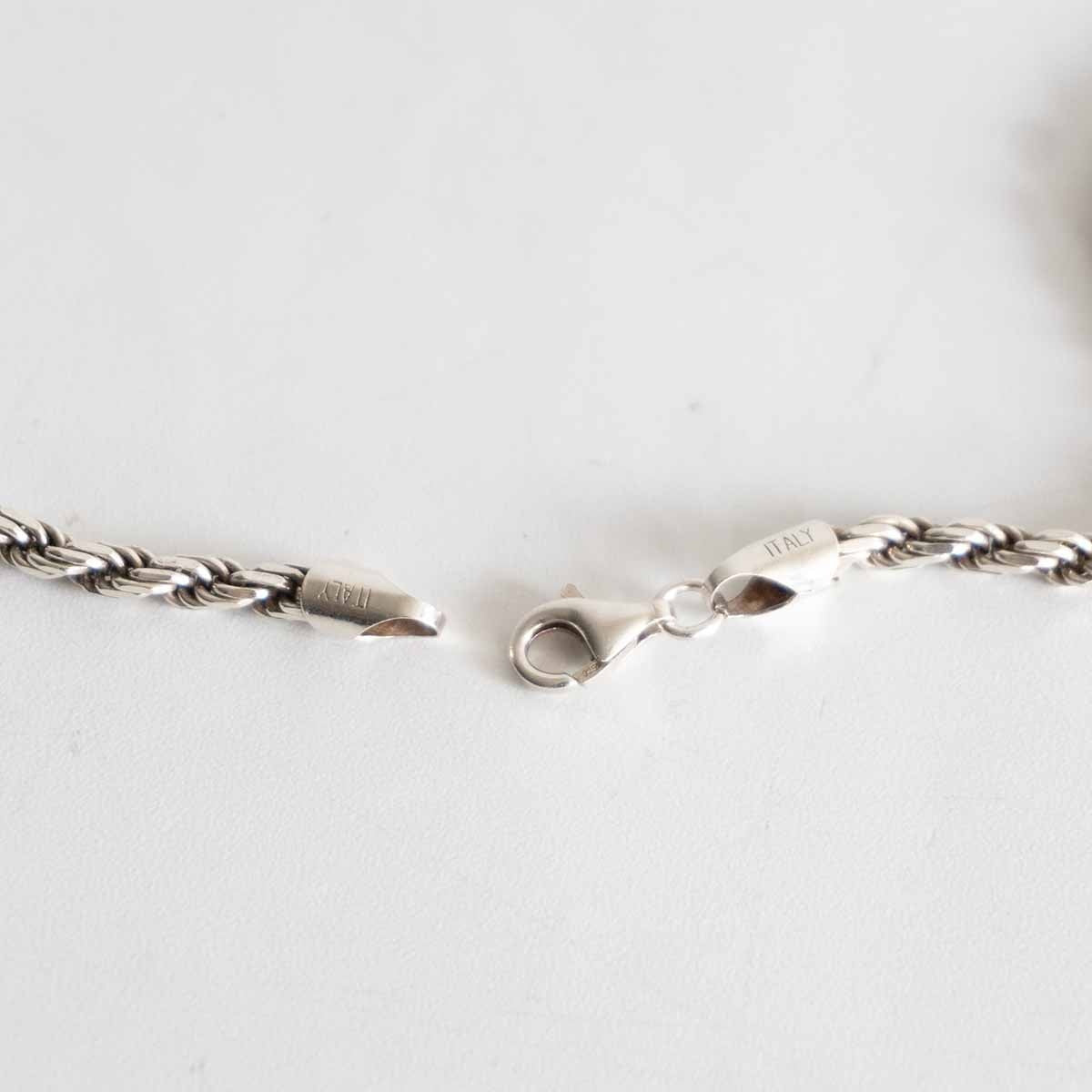 Silver 925 Italian Twist Rope Chain Necklace Size ONE SIZE