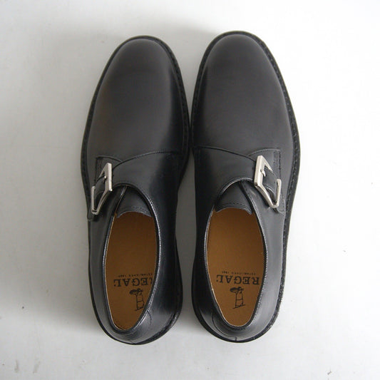 REGAL Monk Strap Leather Shoes Black Size 7