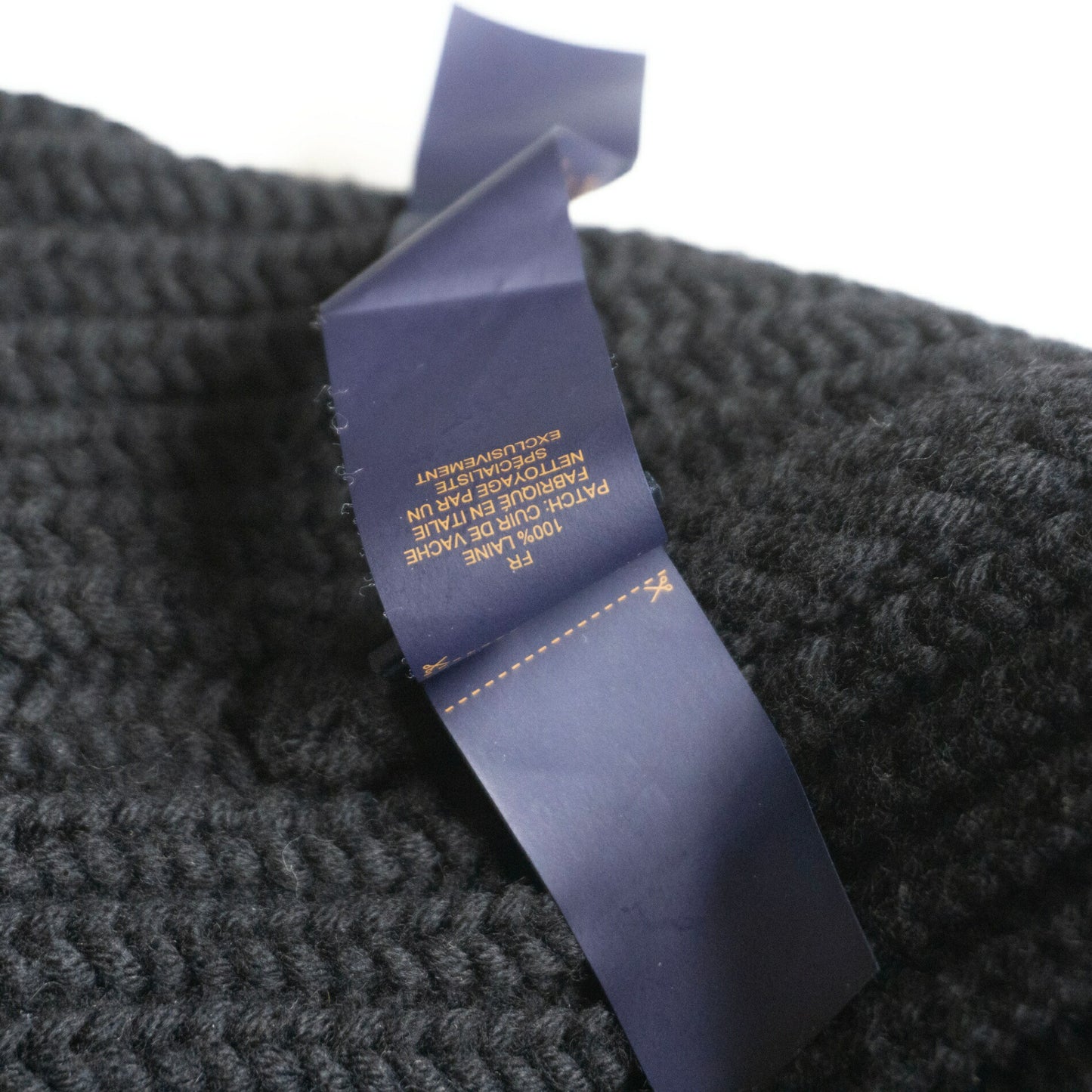 LOUIS VUITTON Black Wool Knit Cap Beanie