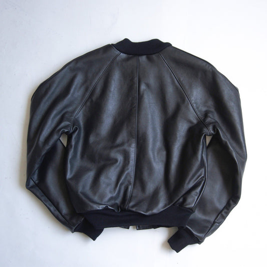 VANSON TJV All Leather Varsity Jacket Black Size 38